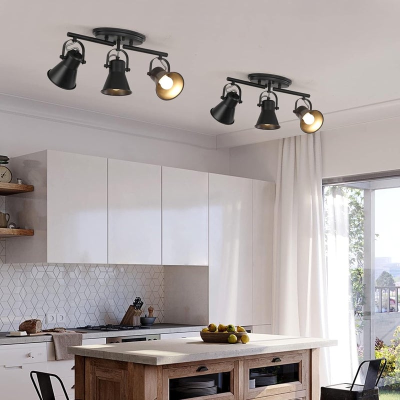 SEEBLEN 3-Lights Ceiling Track Lighting Fixtures Can Used for Mirror Front Wall Lights, Adjustable Ceiling Spotlight 3-Light Vanity Lamp - Image 5
